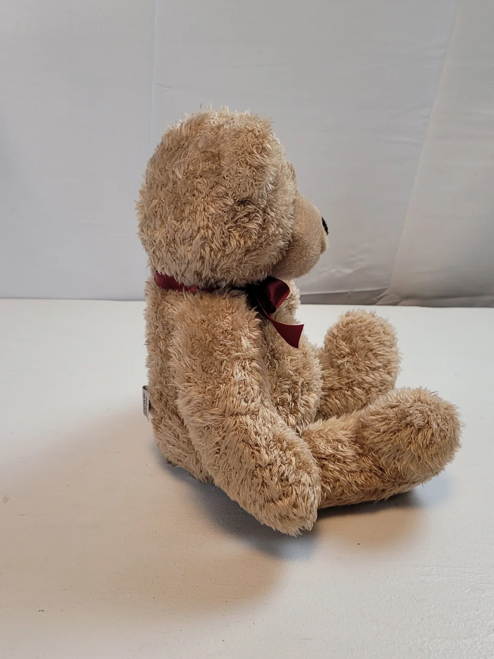 Gund Tan Plush Teddy Bear with Red Bow